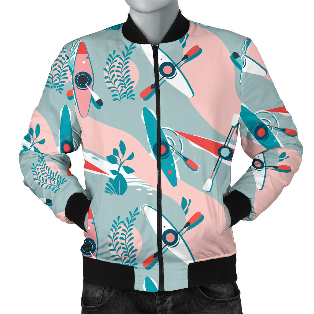 Kayak Pattern Print Design 05 Men Bomber Jacket