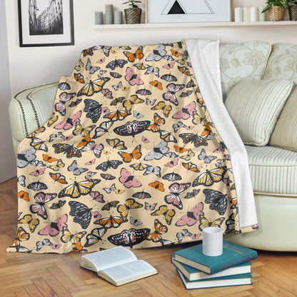 Butterfly Pattern Print Design 04 Premium Blanket