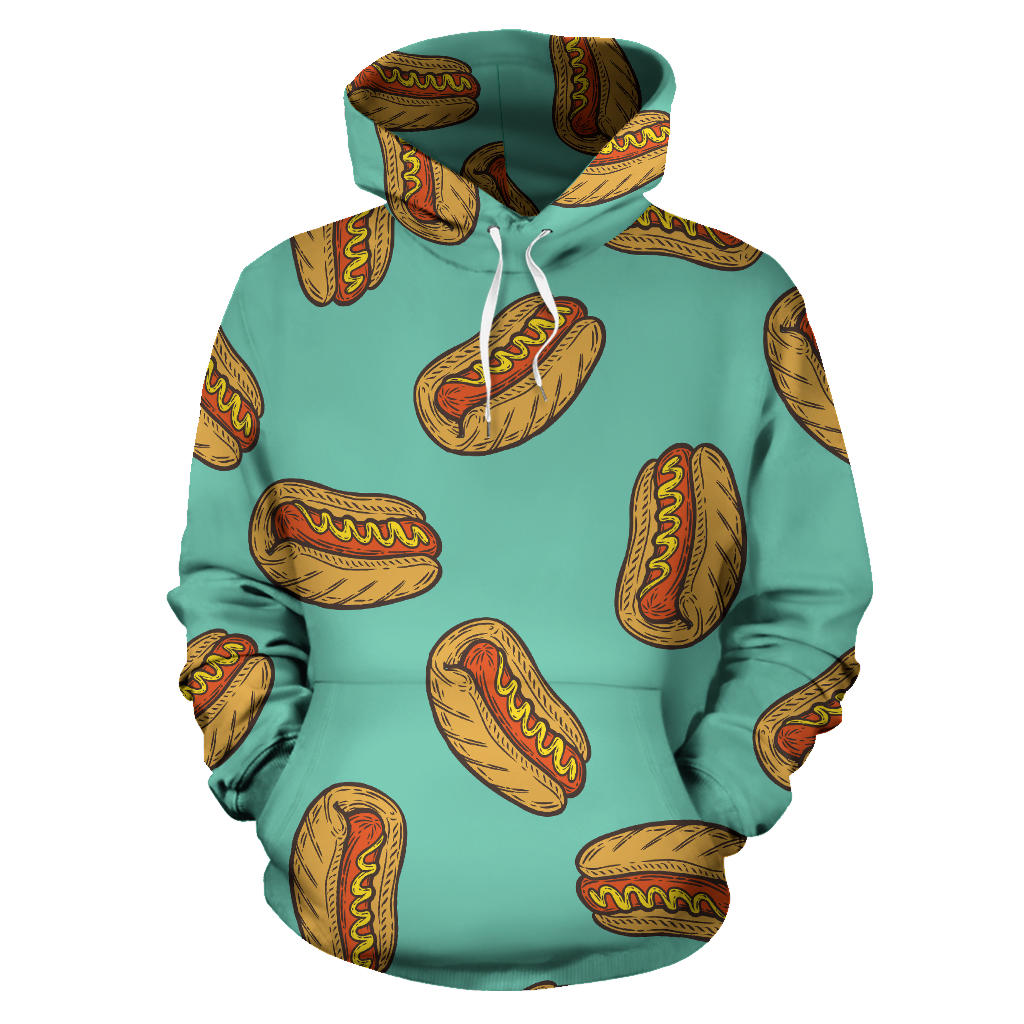 Hot Dog Pattern Print Design 04 Pullover Hoodie
