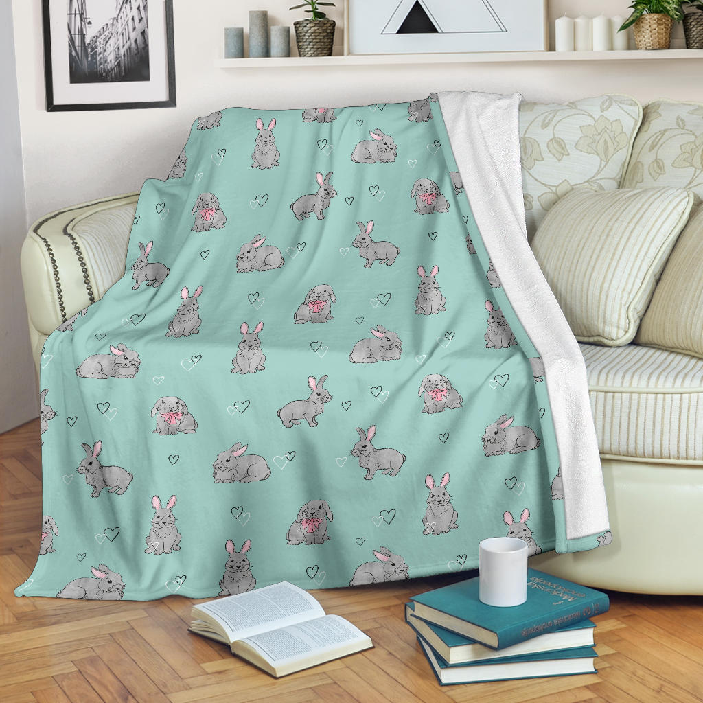 Bunny Pattern Print Design 02 Premium Blanket