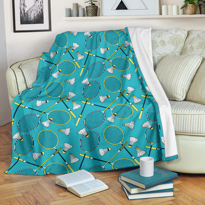 Badminton Pattern Print Design 06 Premium Blanket
