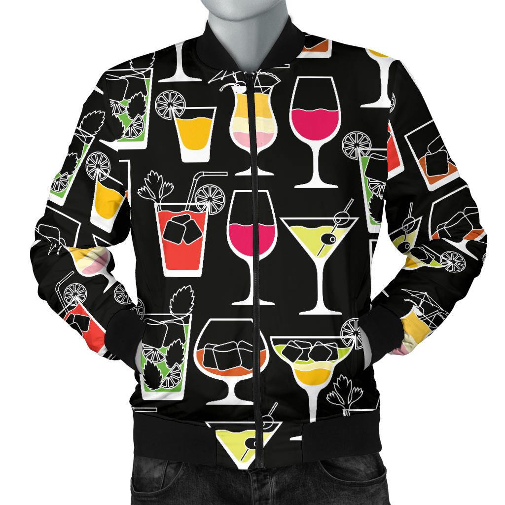 Cocktail Pattern Print Design 01 Men Bomber Jacket