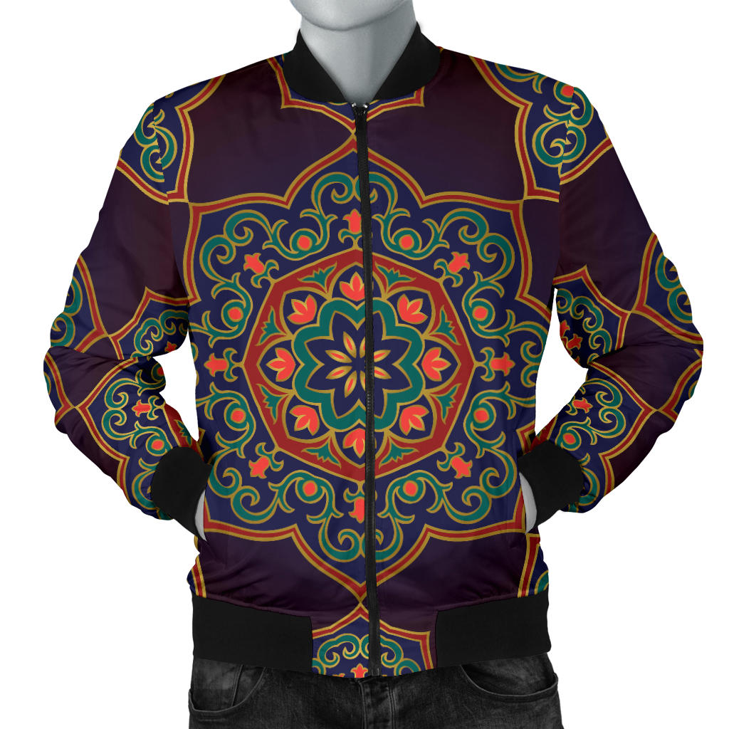 Medallion Pattern Print Design 03 Men Bomber Jacket