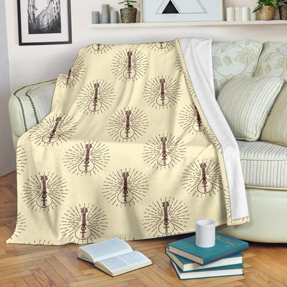 Mandolin Pattern Print Design 02 Premium Blanket