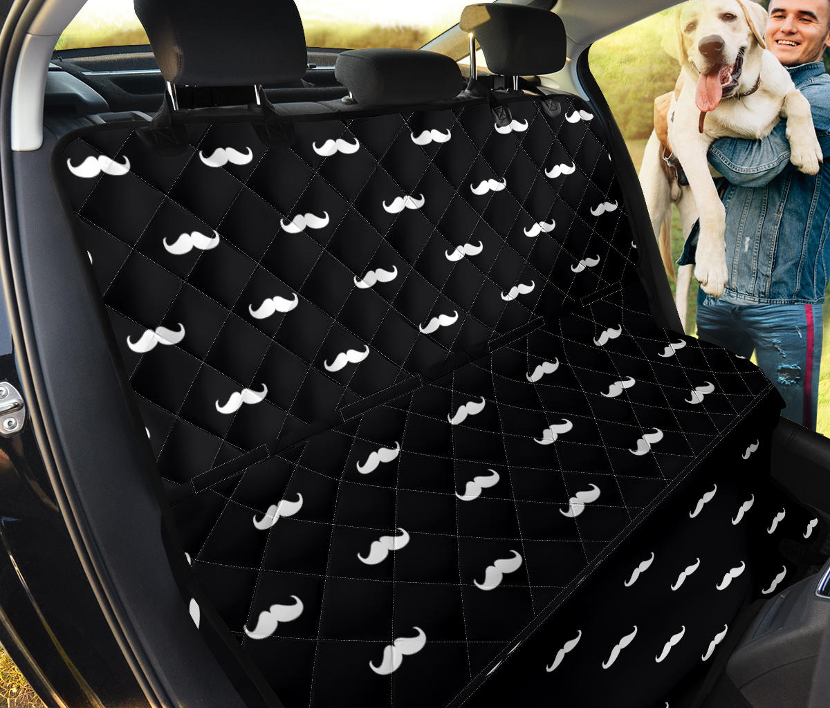 Mustache Pattern Print Design A04 Rear Dog Car Seat Cover Hammock