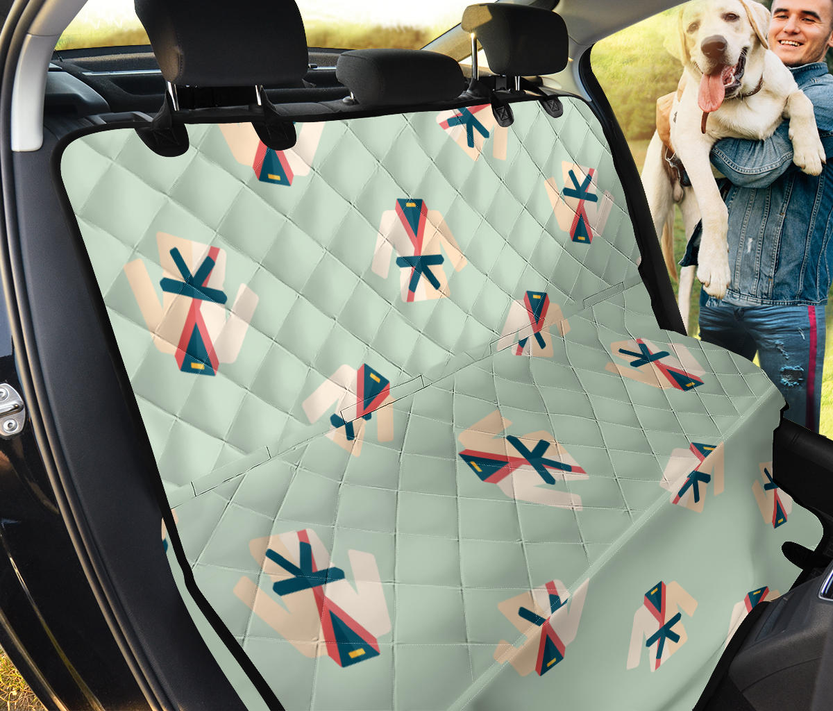 Karate Pattern Print Design 02 Rear Dog Car Seat Cover Hammock