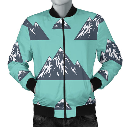 Mountain Pattern Print Design 01 Men Bomber Jacket