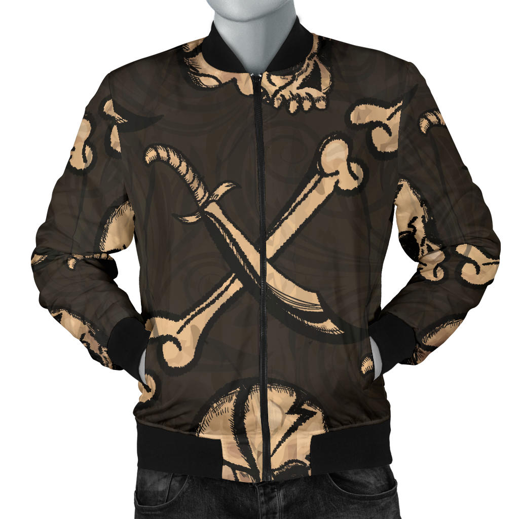 Pirate Pattern Print Design A03 Men Bomber Jacket