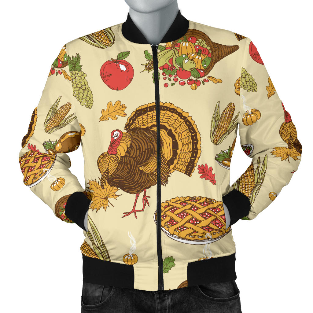 Turkey Pattern Print Design 02 Men Bomber Jacket