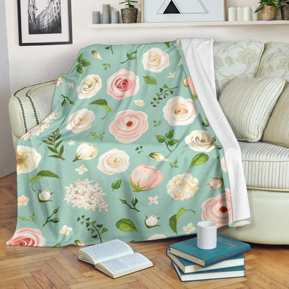 Lisianthus Pattern Print Design 01 Premium Blanket