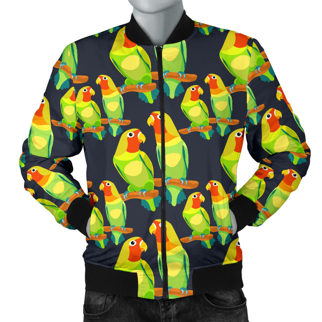 Lovebird Pattern Print Design 01 Men Bomber Jacket