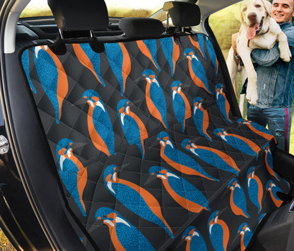 Kingfisher Pattern Print Design 03 Rear Dog Car Seat Cover Hammock
