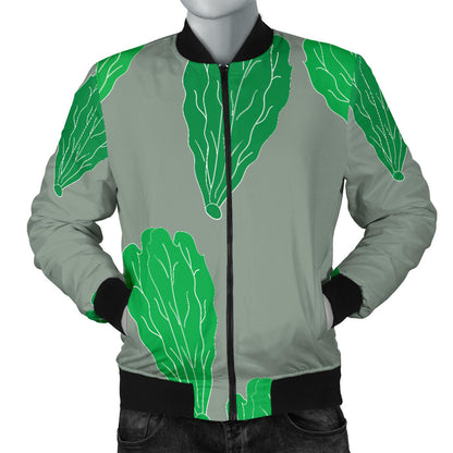 Lettuce Pattern Print Design 02 Men Bomber Jacket