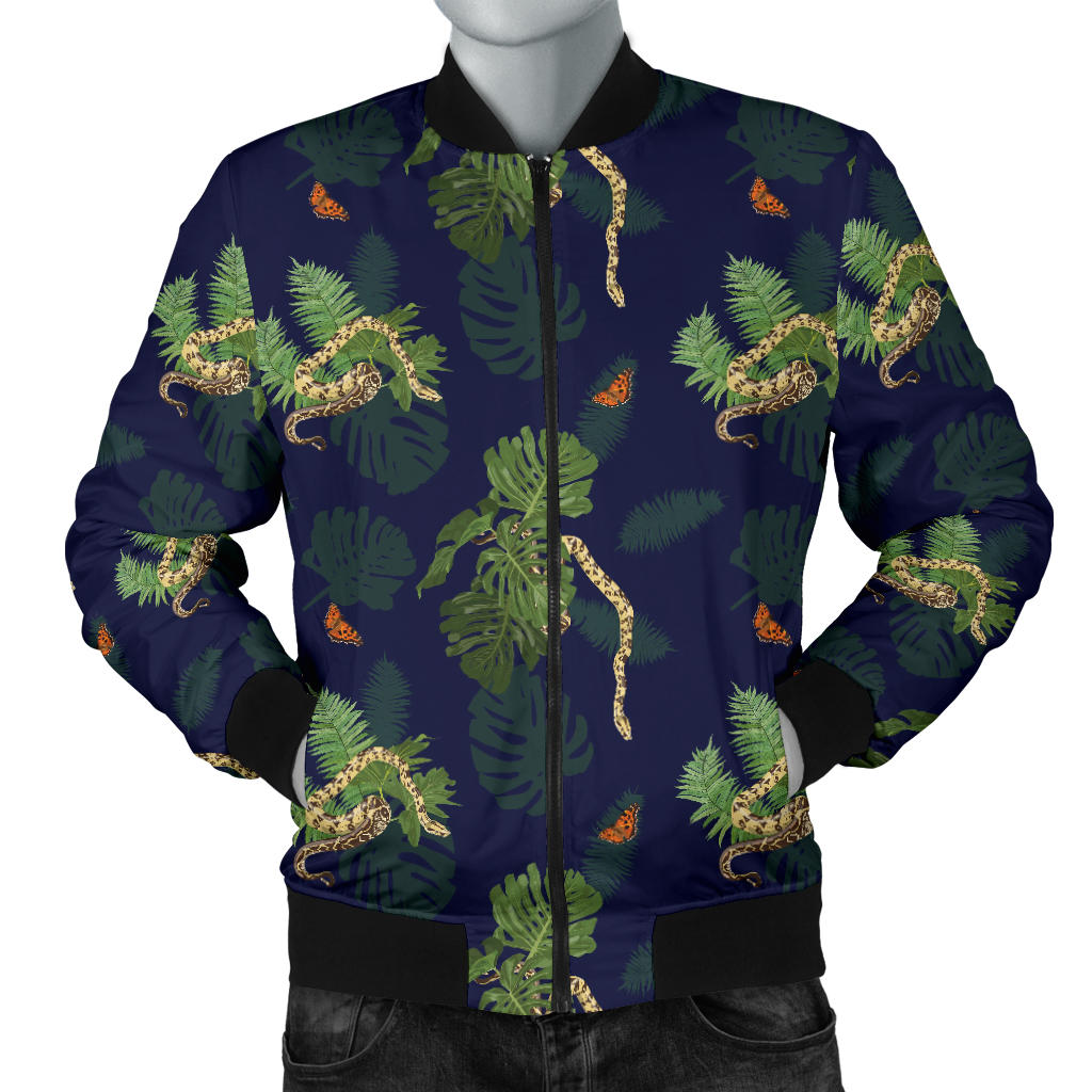 Boa Pattern Print Design 02 Men Bomber Jacket