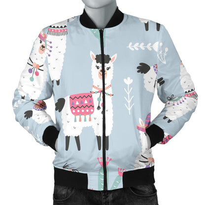 Llama Pattern Print Design 04 Men Bomber Jacket