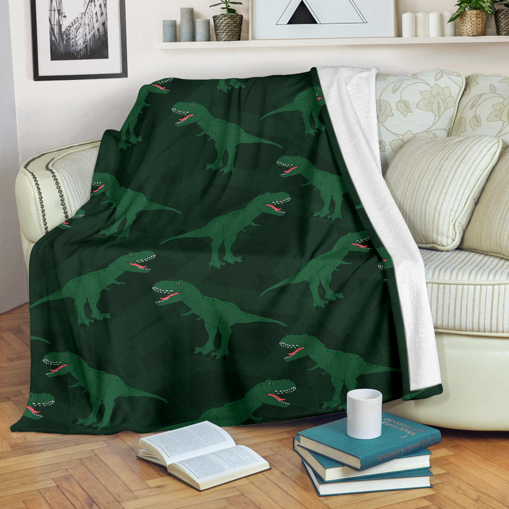 T Rex Pattern Print Design A06 Premium Blanket