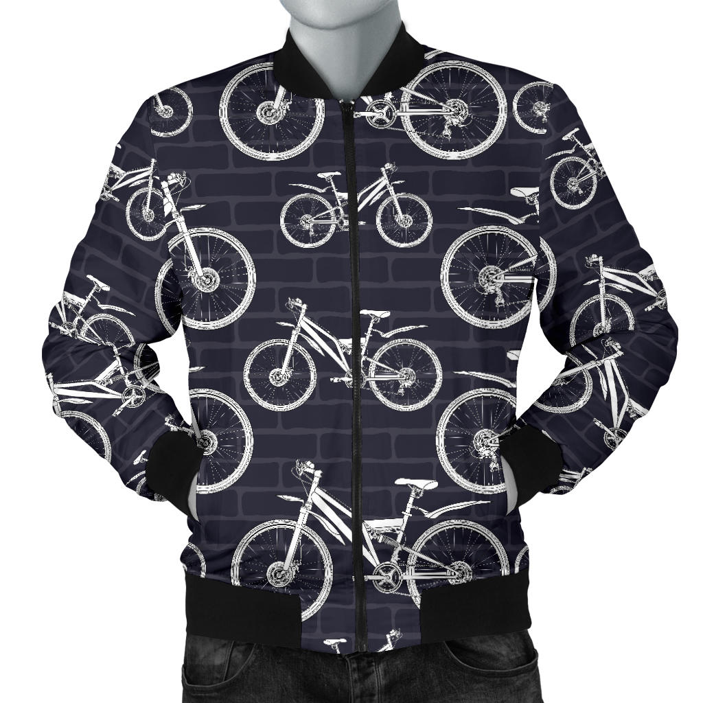 Mountain bike Pattern Print Design 02 Men Bomber Jacket