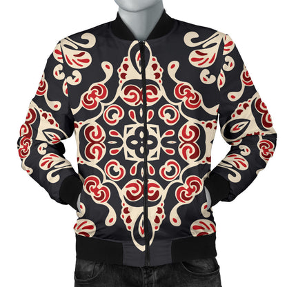 Medallion Pattern Print Design 01 Men Bomber Jacket