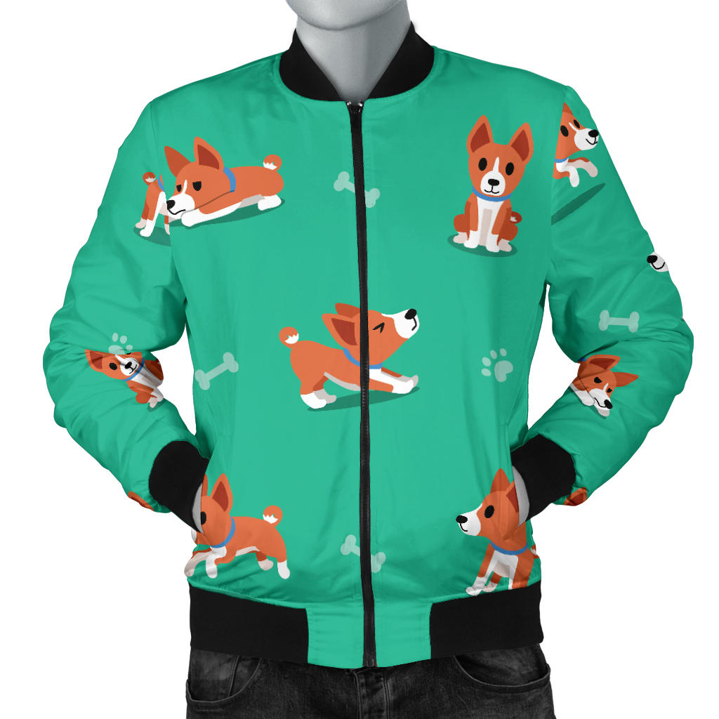 Basenji Pattern Print Design 02 Men Bomber Jacket