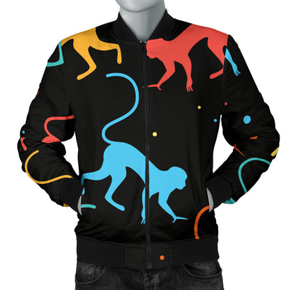 Monkey Pattern Print Design 01 Men Bomber Jacket