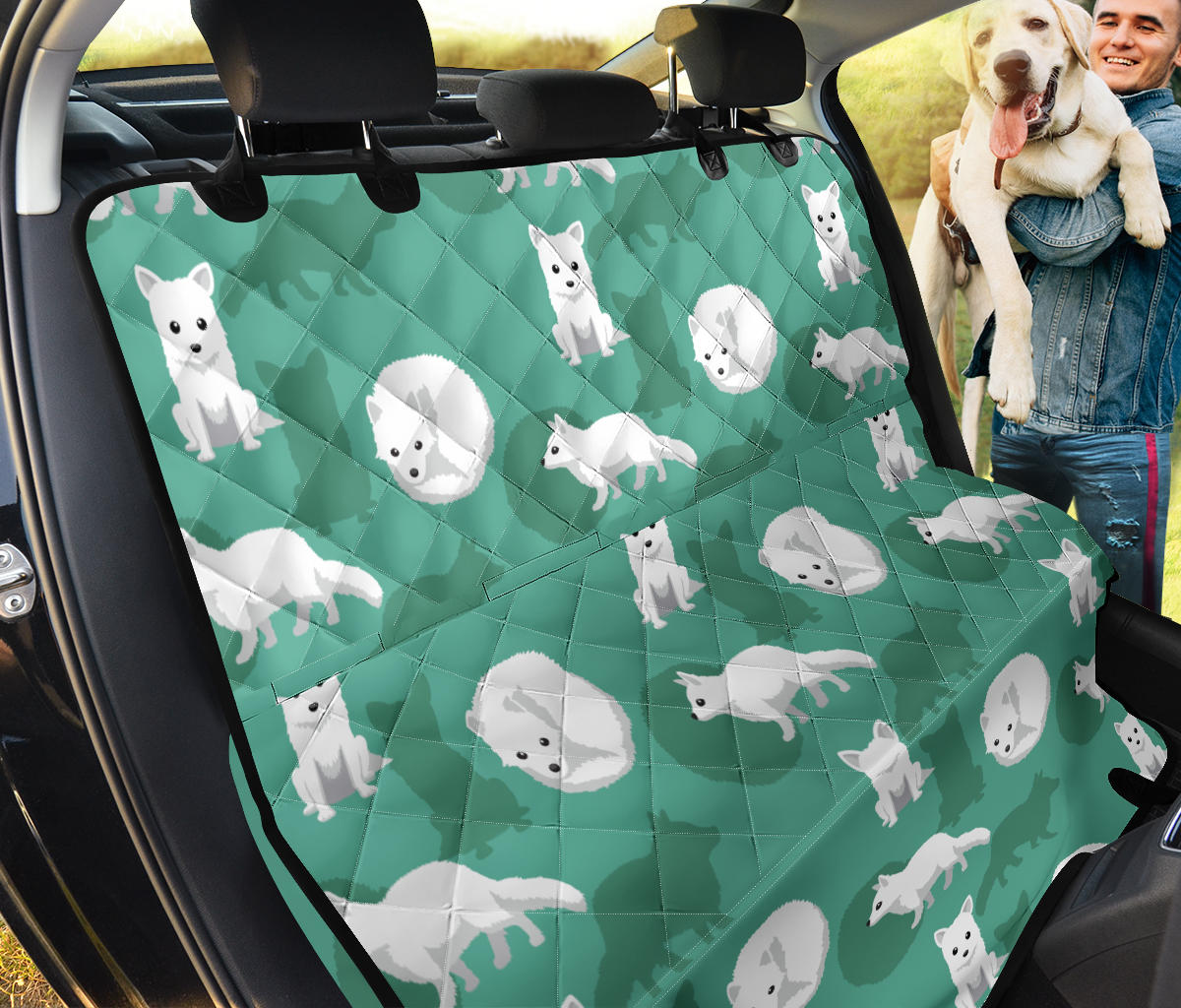 Arctic Fox Pattern Print Design Rear Dog Car Seat Cover Hammock
