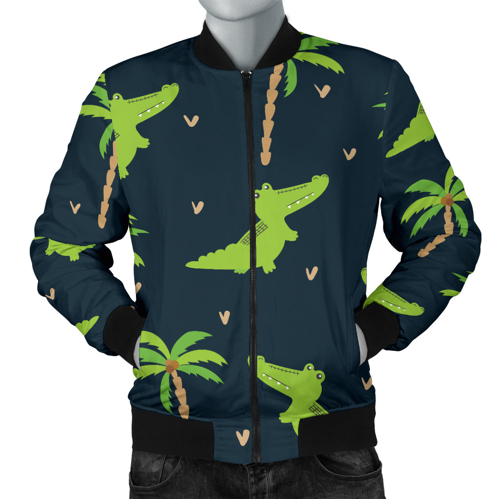 Alligator Pattern Print Design 02 Men Bomber Jacket