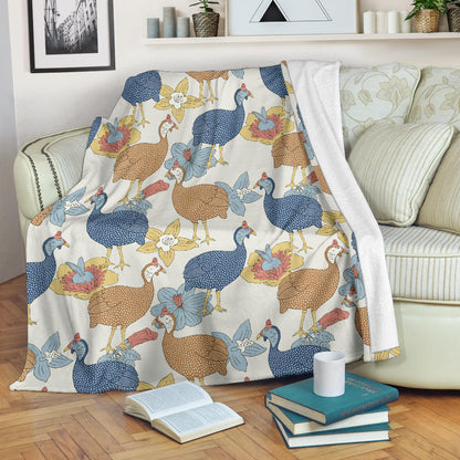 Guinea Fowl Pattern Print Design 01 Premium Blanket