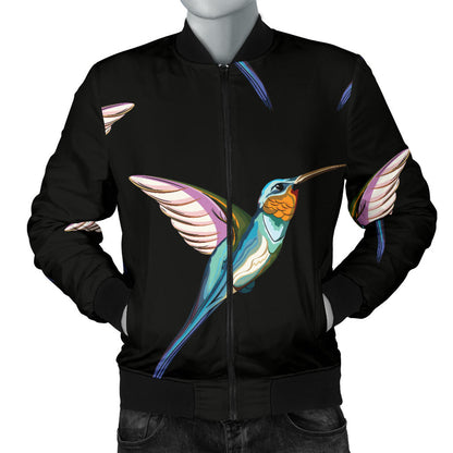 Hummingbird Pattern Print Design 06 Men Bomber Jacket