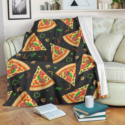 Pizza Pattern Print Design A02 Premium Blanket