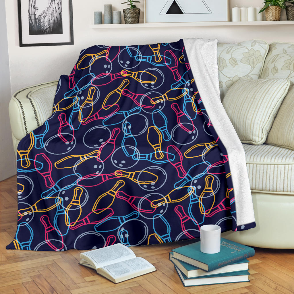 Bowling Pattern Print Design 07 Premium Blanket