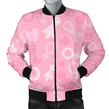 Breast cancer Pattern Print Design 01 Men Bomber Jacket
