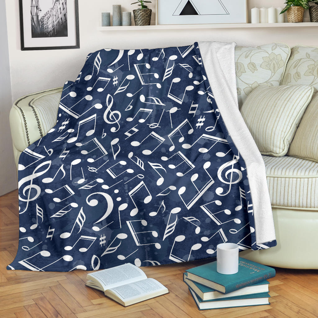 Music note Pattern Print Design A02 Premium Blanket