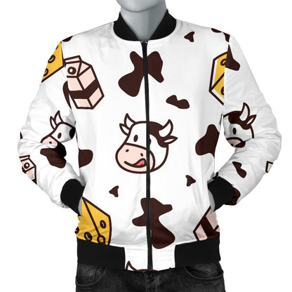 Cow Pattern Print Design 06 Men Bomber Jacket