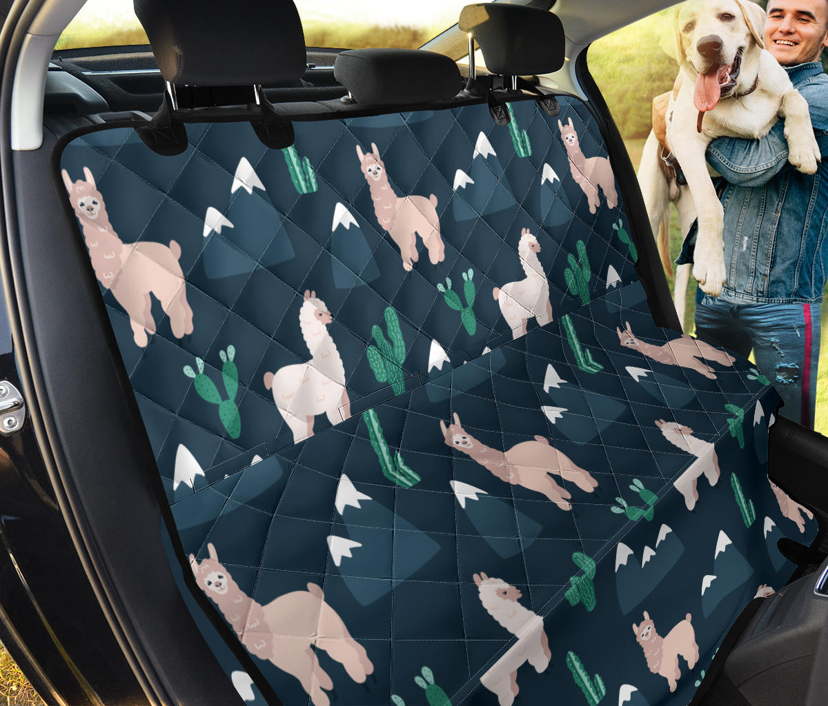 Llama Pattern Print Design 06 Rear Dog Car Seat Cover Hammock