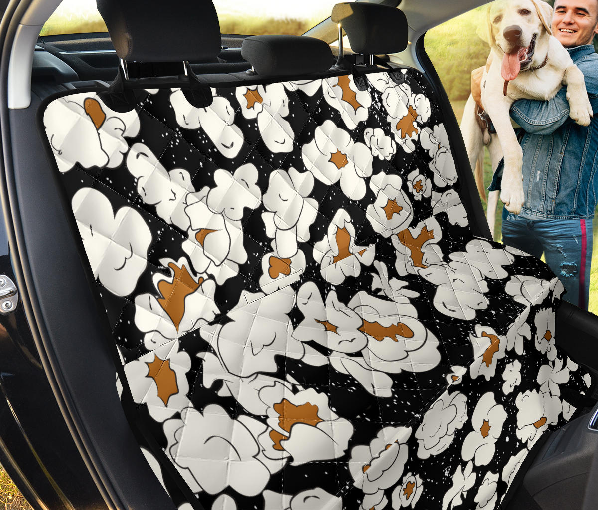 Popcorn Pattern Print Design A02 Rear Dog Car Seat Cover Hammock