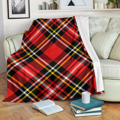Plaid Red Pattern Print Design A03 Premium Blanket
