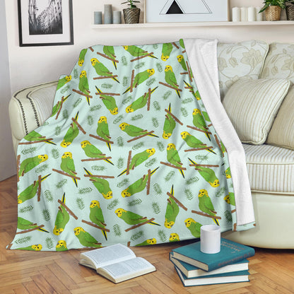 Budgerigar Pattern Print Design 04 Premium Blanket