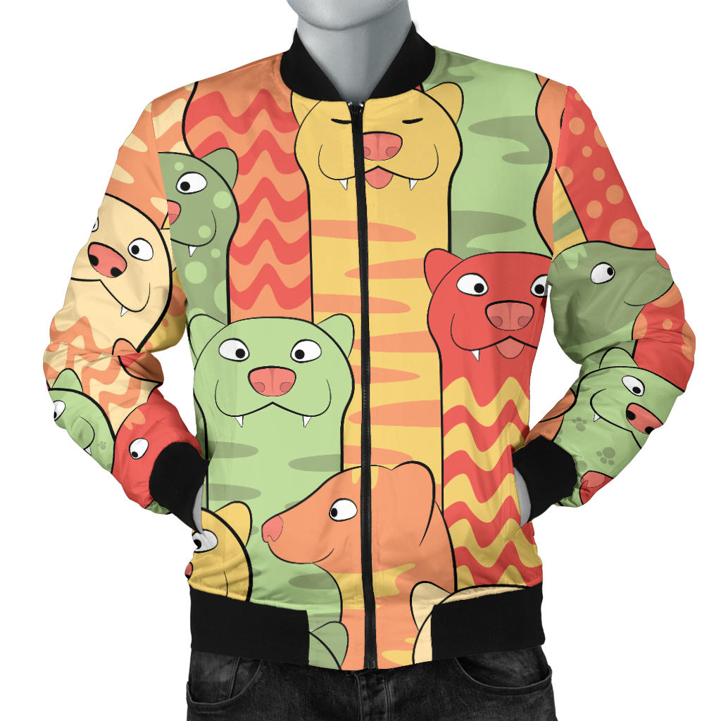 Ferret Pattern Print Design 01 Men Bomber Jacket