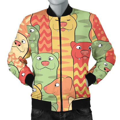 Ferret Pattern Print Design 01 Men Bomber Jacket