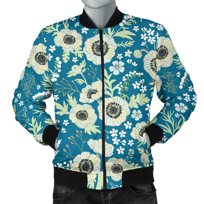 Anemone Pattern Print Design 01 Men Bomber Jacket