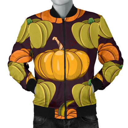 Pumpkin Pattern Print Design A01 Men Bomber Jacket
