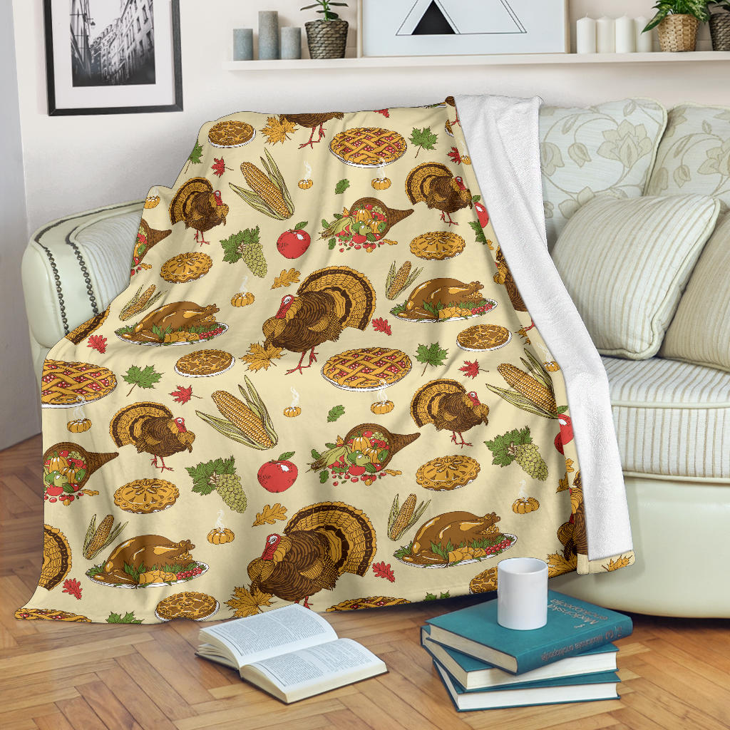 Turkey Pattern Print Design 02 Premium Blanket
