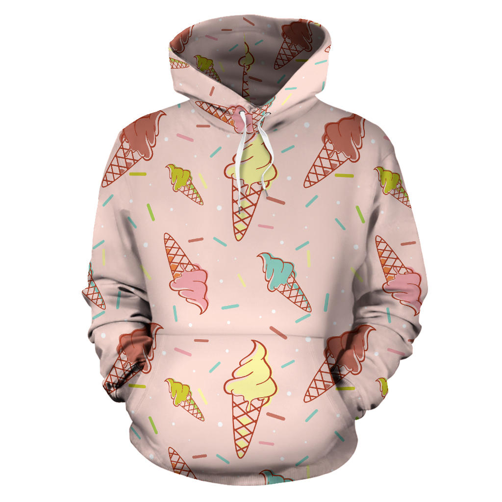 Ice Cream Pattern Print Design 02 Pullover Hoodie