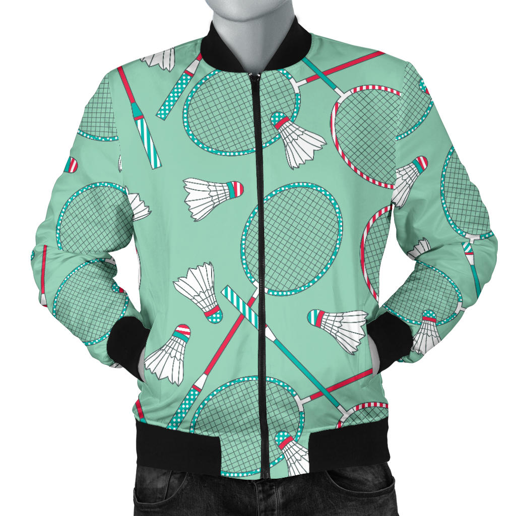 Badminton Pattern Print Design 05 Men Bomber Jacket