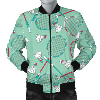 Badminton Pattern Print Design 05 Men Bomber Jacket