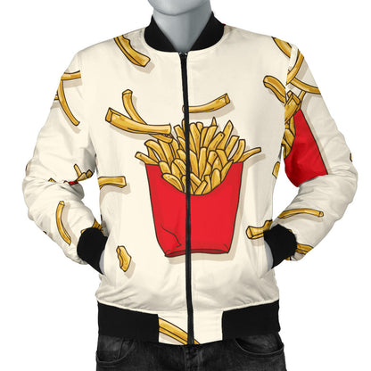 French Fried Pattern Print Design 01 Men Bomber Jacket