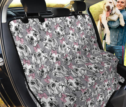 Maltese Pattern Print Design 01 Rear Dog Car Seat Cover Hammock