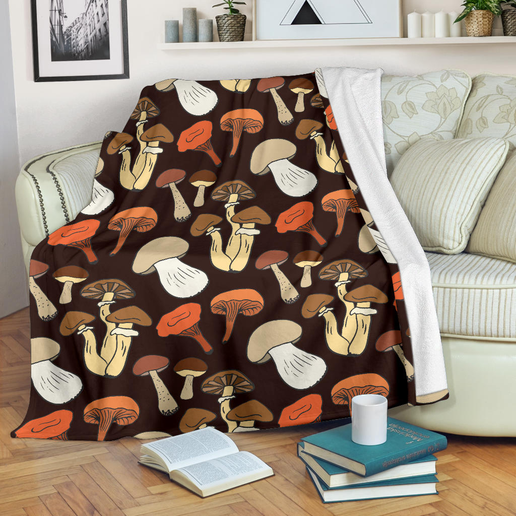 Mushroom Pattern Print Design A05 Premium Blanket