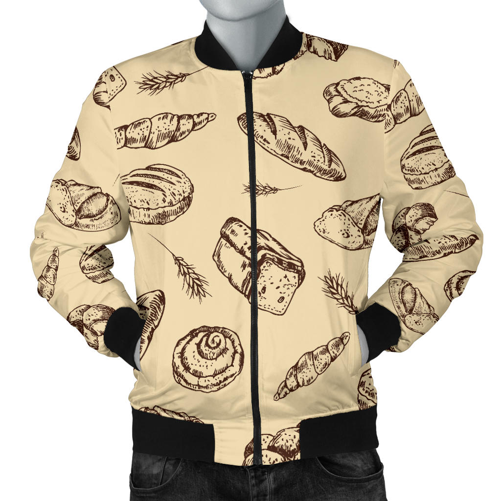 Bread Pattern Print Design 04 Men Bomber Jacket
