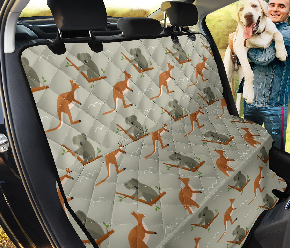 Koala Pattern Print Design 03 Rear Dog Car Seat Cover Hammock